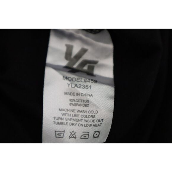 YOUNGLA 459 YLA2351 Men's Sz L Black Spellout Monochrome Fitted Workout T-Shirt - Picture 4 of 8